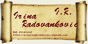 Irina Radovanković vizit kartica